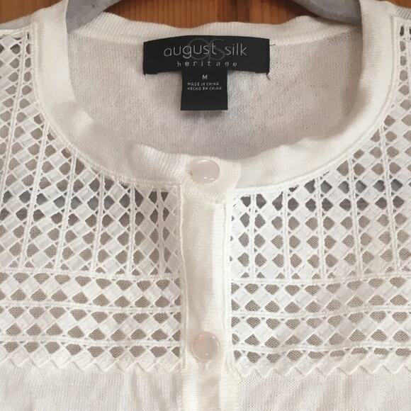 August Silk Heritage Off White Button Up Cardigan - Picture 3 of 5